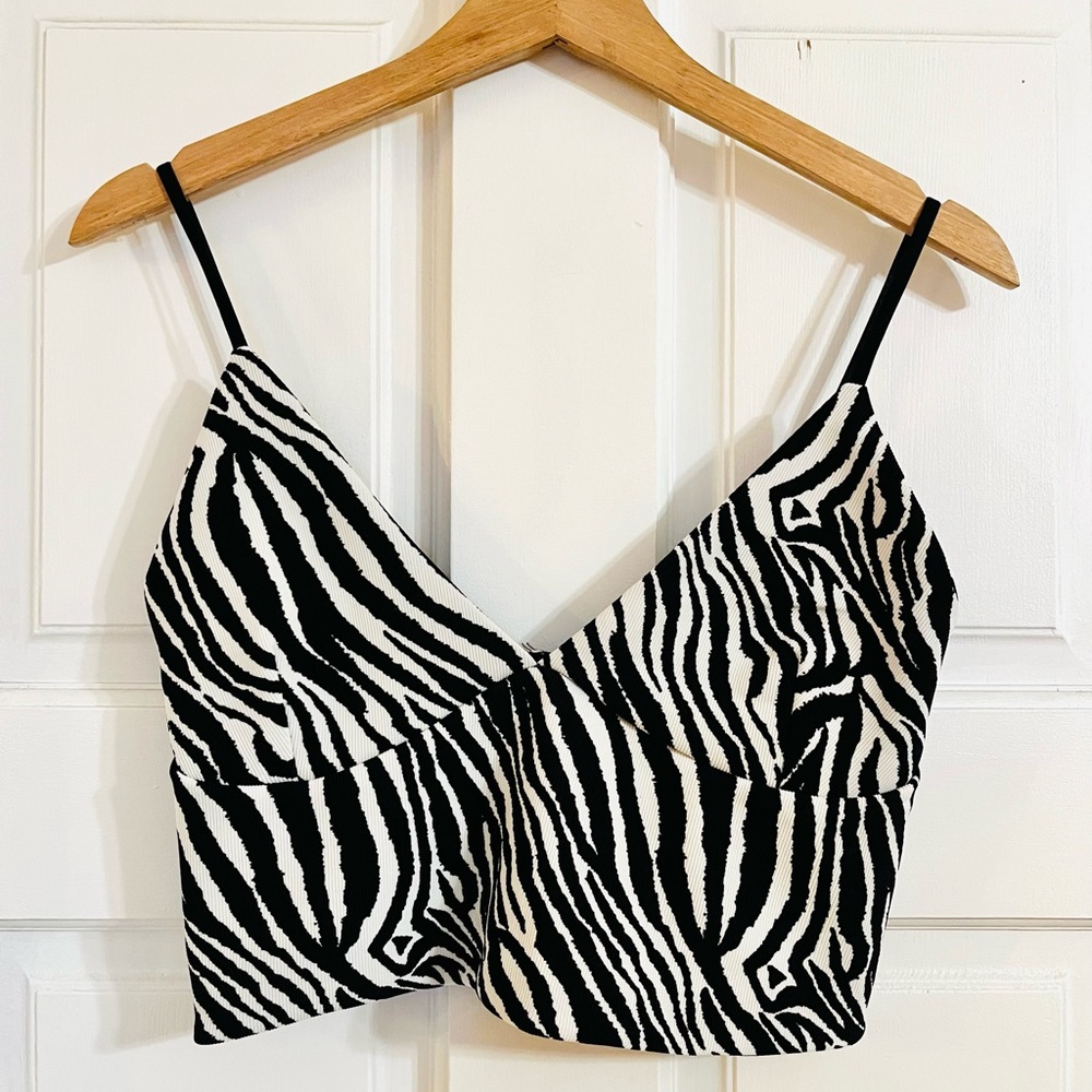 Zara Zebra Print Bralette Top - image 2